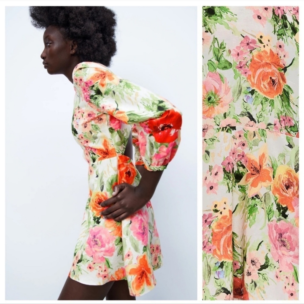 Zara Floral Linen The Naya Dress